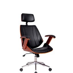 Cadeira Office Kopenhagen Presidente, Est. Madeira, B. Cromada, Estofada C/ Revest. Pu - 3
