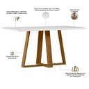 Ver imagem 3 de Mesa Retangular Elian Tampo de Vidro 160cm Ypê Off White N01 com 6 Cadeiras Suran Linho Cru - Lyam