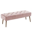 Ver imagem 2 de Banco Estofado Rubi 1,20m Suede Rosa Bebe - Clique Decorações