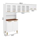 Ver imagem 5 de Cozinha Completa em Aço Tampo MDP 9 Portas Bella Branco 7062 Bertolini