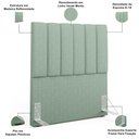 Ver imagem 4 de Cabeceira Cama Box Painel Solteiro 100 Cm Dália W01 Linho Verde Menta - Lyam Decor