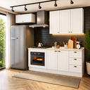 Ver imagem 1 de Cozinha Compacta Amy 4 Peças Casa 812 MDF Branca Modulada Cooktop Forno 280cm