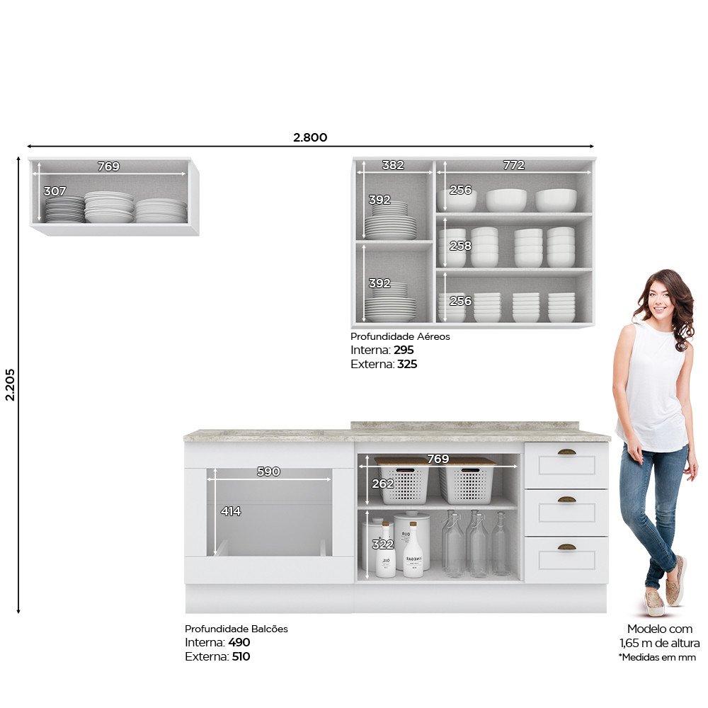 Cozinha Compacta 4 Peças Amy Branco HP - 2