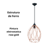 Pendente de Teto Design Moderno Ferro Aramado Rose Gold - 4