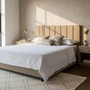 Ver imagem 1 de Cabeceira Estofada para Camas de Casal 140x60cm na Cor Bege - Modelo Vertically - Alta Qualidade