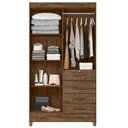 Ver imagem 4 de Guarda Roupa Solteiro Sobral 4 Portas Castanho Wood Moval