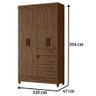 Guarda Roupa Solteiro Sobral 4 Portas Castanho Wood Moval - 2