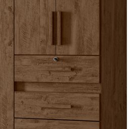Guarda Roupa Solteiro Sobral 4 Portas Castanho Wood Moval - 5