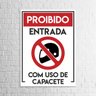 Placa Proibido Capacete 20x30cm - 1