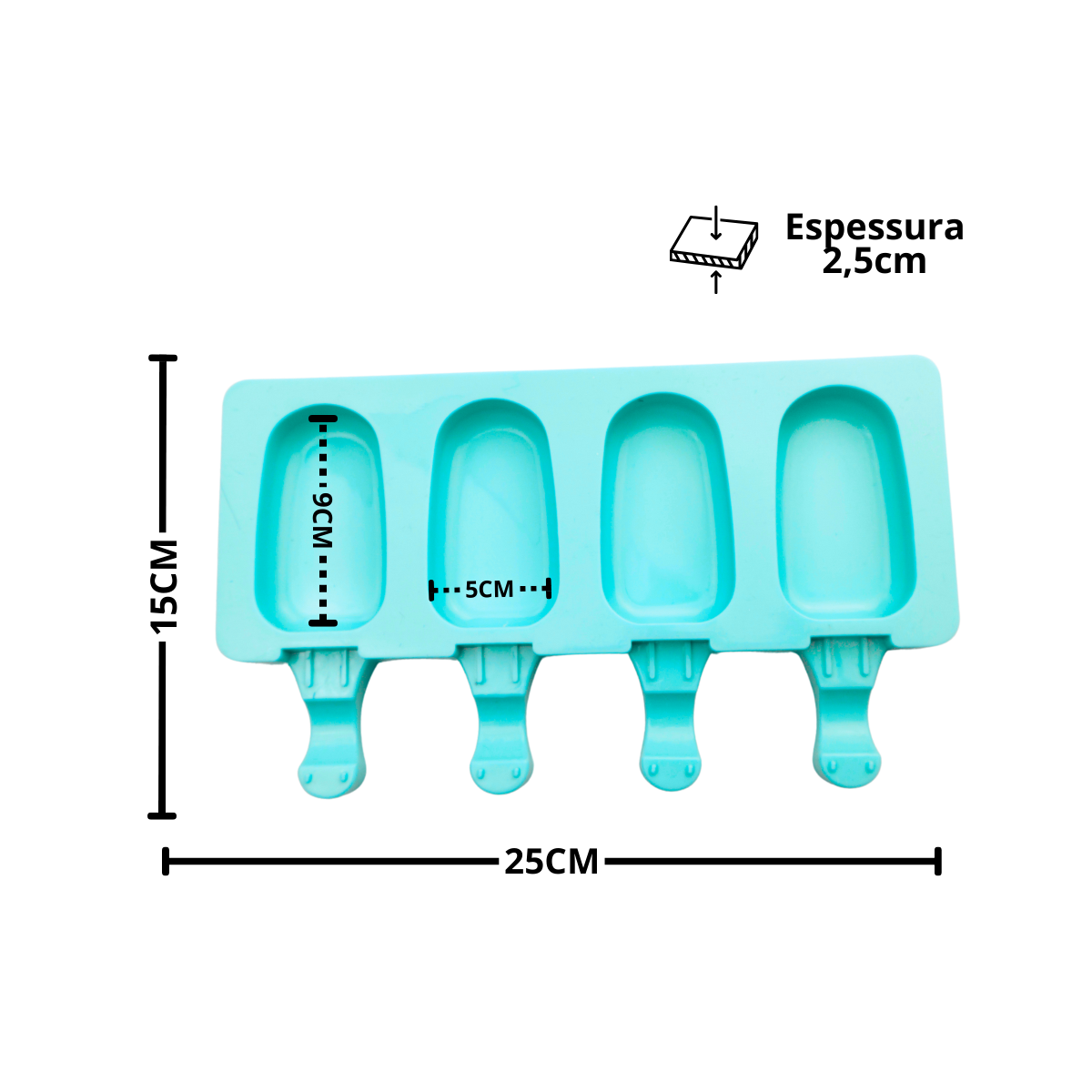 10 Formas Picolé/sorvete Magnum Silicone 25cm Antiaderente - 2