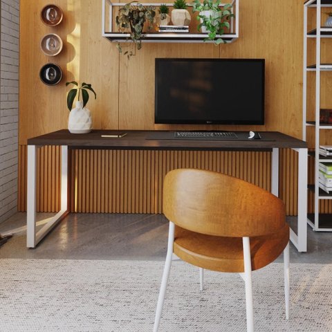 Mesa de Escritório Presidente Yon 190cm Est.Branca