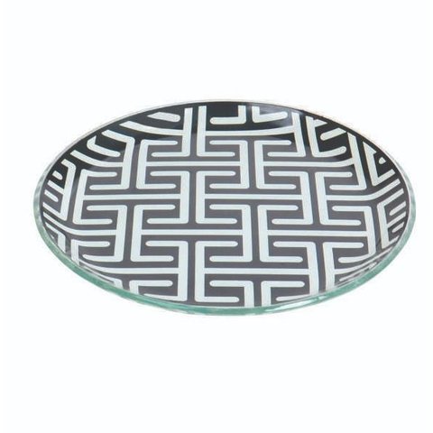 Prato de Vidro Decorativo Redondo Aruak Médio  18 x 2 cm | Casa Del Grande