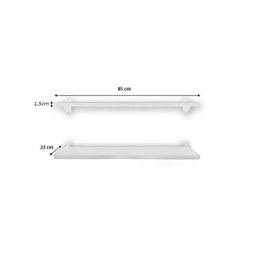 Kit 03 Prateleiras 85x22 Grandes Com Suporte Tucano Branco - 3
