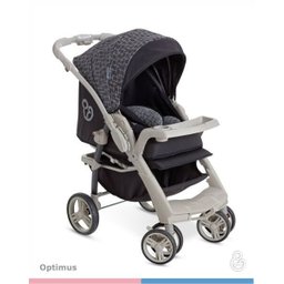 Carrinho Bebê Optimus Preto Cinza Galzerano - 1