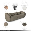 Ver imagem 3 de Sofá Bipartido Sala de Estar Diamond 272cm com Almofadas Soltas Veludo Marrom G52 - Gran Belo