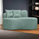 Ver imagem 1 de Poltrona Namoradeira Orgânica Plaza 1,45m Redondo Bouclê Verde Menta Sofa Store