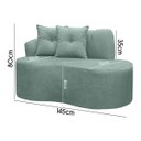 Ver imagem 7 de Poltrona Namoradeira Orgânica Plaza 1,45m Redondo Bouclê Verde Menta Sofa Store