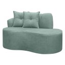 Ver imagem 2 de Poltrona Namoradeira Orgânica Plaza 1,45m Redondo Bouclê Verde Menta Sofa Store