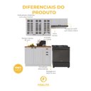 Ver imagem 5 de Armário de Cozinha Modulada Compacta Fidelitá Nara 100% MDF 3 Peças 200cm 8 Portas 2 Gavetas com