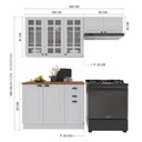 Ver imagem 4 de Armário de Cozinha Modulada Compacta Fidelitá Nara 100% MDF 3 Peças 200cm 8 Portas 2 Gavetas com