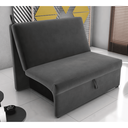 Ver imagem 1 de Sofá-Cama Lyon 1 Lugar Suede Cinza 113x180cm Abertura Frontal para Ambiente Compacto