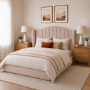 Ver imagem 4 de Cabeceira Cama Box Casal 140cm Zoe Estofada Boucle Moderna
