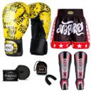 Ver imagem 7 de Kit Boxe Muay Thai Fheras Top Grafite Amarelo (03001632)