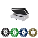 Ver imagem 7 de Cama Box Solteiro Baú Courino Linho Branco 88x188 com Colchão Gran Sleep Molas Verticoil