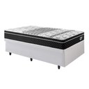 Ver imagem 4 de Cama Box Solteiro Baú Courino Linho Branco 88x188 com Colchão Gran Sleep Molas Verticoil