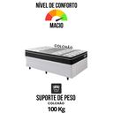 Ver mais imagens de Cama Box Solteiro Baú Courino Linho Branco 88x188 com Colchão Gran Sleep Molas Verticoil