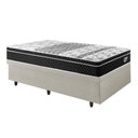 Ver imagem 3 de Cama Box Solteiro Baú Courino Linho Areia 88x188 com Colchão Gran Sleep Molas Verticoil