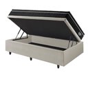 Ver imagem 5 de Cama Box Solteiro Baú Courino Linho Areia 88x188 com Colchão Gran Sleep Molas Verticoil