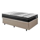 Ver imagem 4 de Cama Box Solteiro Baú Courino Linho Bege + Colchão Gran Sleep Molas Verticoil 88x188