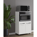 Ver imagem 1 de Amário Multiuso Tais 60cm 2 Portas 1 Nicho para Microondas - Branco Móblis