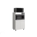 Ver imagem 2 de Amário Multiuso Tais 60cm 2 Portas 1 Nicho para Microondas - Branco Móblis