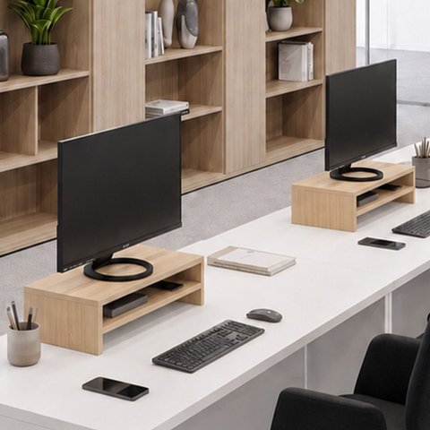 Kit 02 Suportes para Monitor Stand Home Office Lap 63 cm L03 Amadeirado - Lyam Lyam Decor