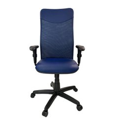 Cadeira Presidente Netuno Tela com Braços Regulável Azul - 2