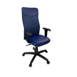 Cadeira Presidente Netuno Tela com Braços Regulável Azul - 1