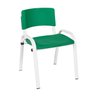 Kit 7 Cadeira Iso Infantil Creche, Escola Base Branco Verde Escuro - 3