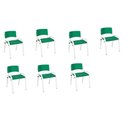 Ver imagem 2 de Kit 7 Cadeira Iso Infantil Creche, Escola Base Branco Verde Escuro