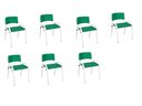Ver imagem 2 de Kit 7 Cadeira Iso Infantil Creche, Escola Base Branco Verde Escuro