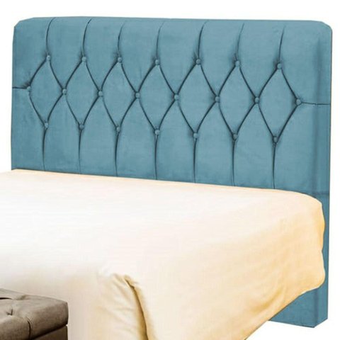 Cabeceira Queen Bolivia 160cm Suede Azul Turquesa