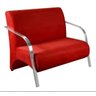 Poltrona Namoradeira 2 Lugares com Braços em Alumínio - Vermelho - 1