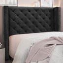Ver imagem 5 de Cabeceira Decorativa King Size 2,19M Loewe Veludo Preto - Gran Belo