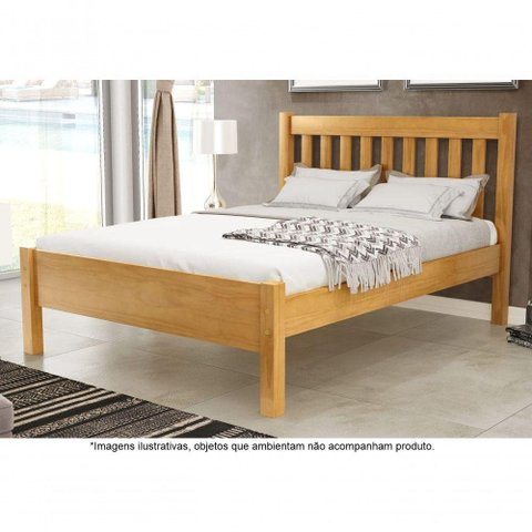 Cama Casal em Madeira Maciça 1,60 Rapido Alice Mel