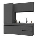 Ver imagem 2 de Cozinha Modulada Compacta Suspensa 6 Portas MDF MDP 181,5cm