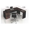 Mesa Diretor Web40 Elegância 1,92x1,60 Vidro - Marsala/Preto - 3