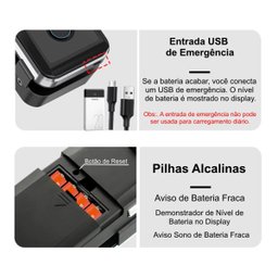 Fechadura Digital Eletrônica Biométrica Para Portas Vidro Correr Primebras Pv2001 Preta - 5