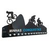 Porta Medalha Mountain Bike Masc Para Até 50 Medalhas - Preto - Preto - 4