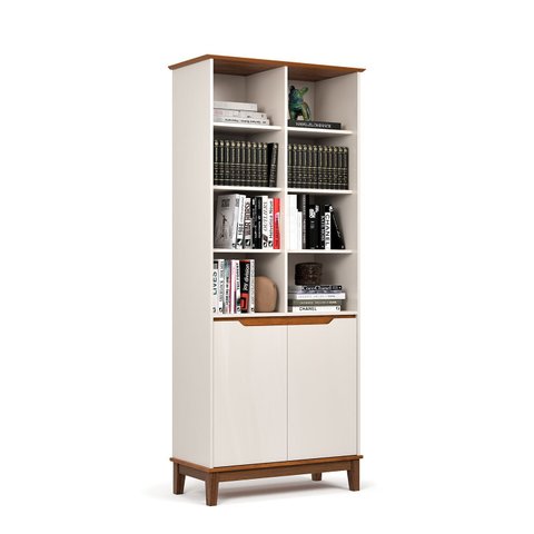 Livreiro Ej Off White com Freijo